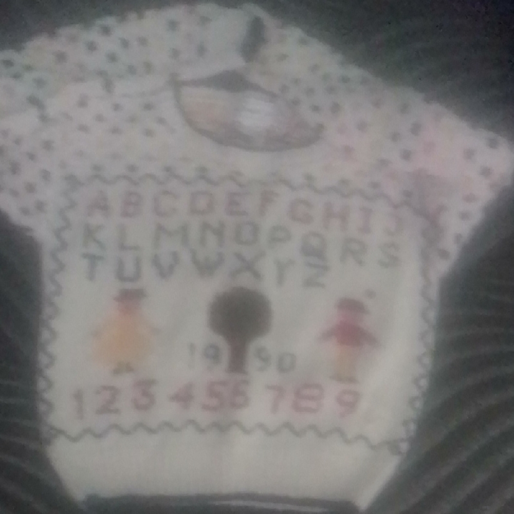 Gymboree Alphabet Pattern Kids Sweater - Cream, Red, Black